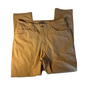 VRST Performance Pants Mens Tan Nylon Spandex Flat Front Size 34 X 32
